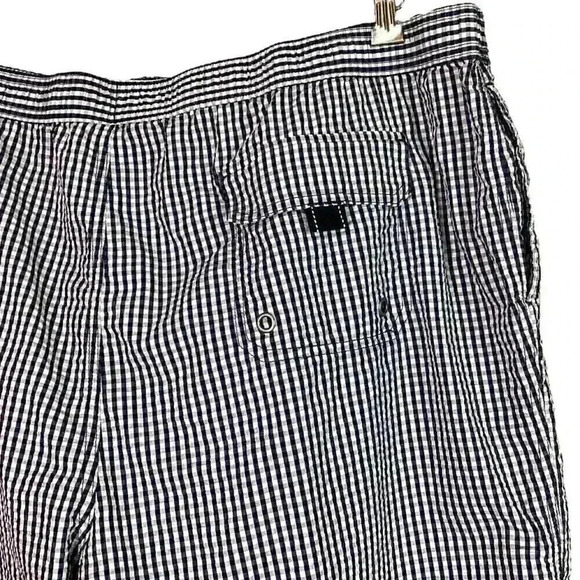 Lands End Mens XXL Seersucker Swim Trunks Shorts Blue White Cotton Blend Plaid - Picture 4 of 7
